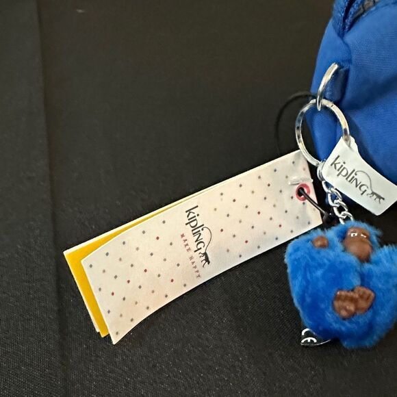NWT Kipling Royal Blue Pouch w/ Monkey Keychain - Picture 6 of 14